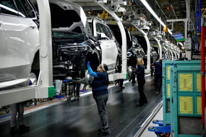 FILE PHOTO: X model SUVs being built on the assembly line at the BMW manufacturing facility in Greer